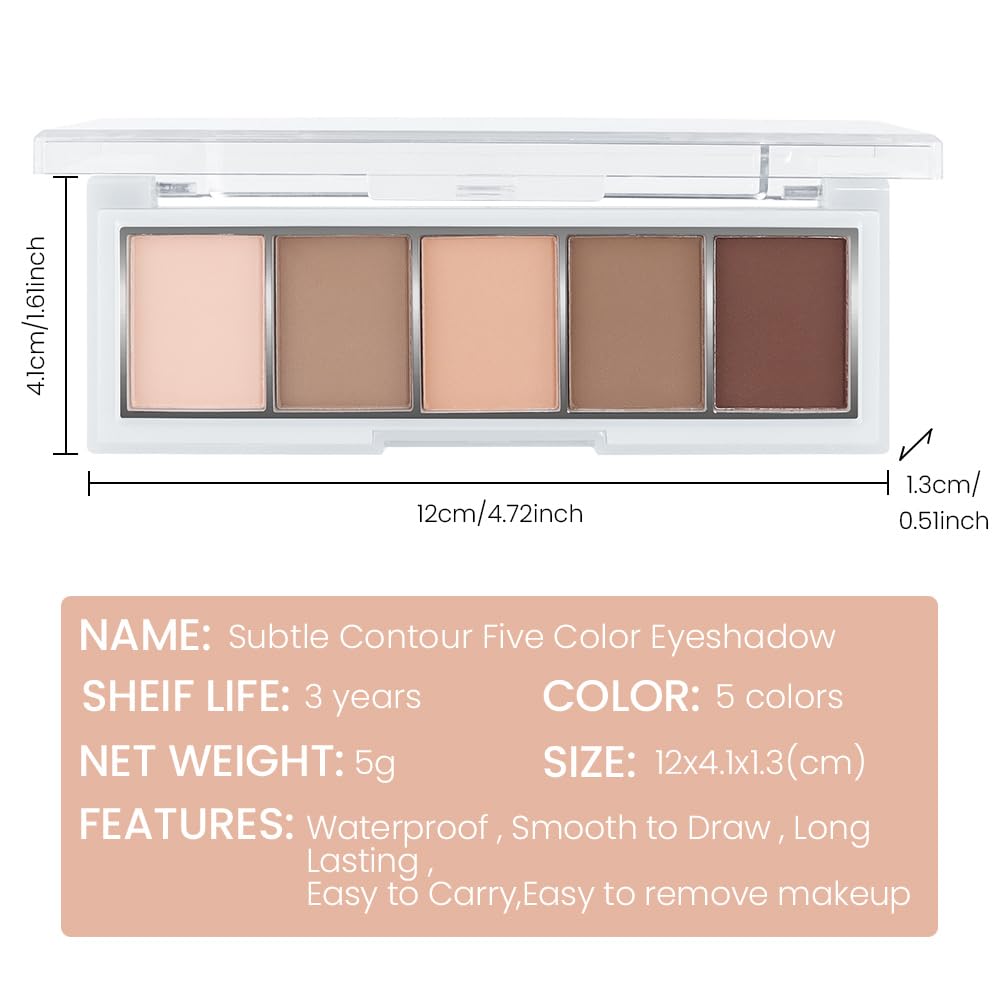 evpct Matte Nude Eyeshadow Palette showing Neutral Brown and Nude shades