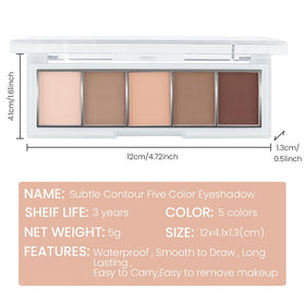evpct Matte Nude Eyeshadow Palette showing Neutral Brown and Nude shades