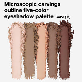 evpct Matte Nude Eyeshadow Palette with swatches of each shade
