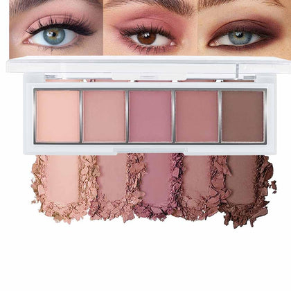 evpct Matte Pink Eyeshadow Palette front view with five shades