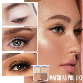 evpct Matte Smoky Nude Eyeshadow Quad Palette shades close-up