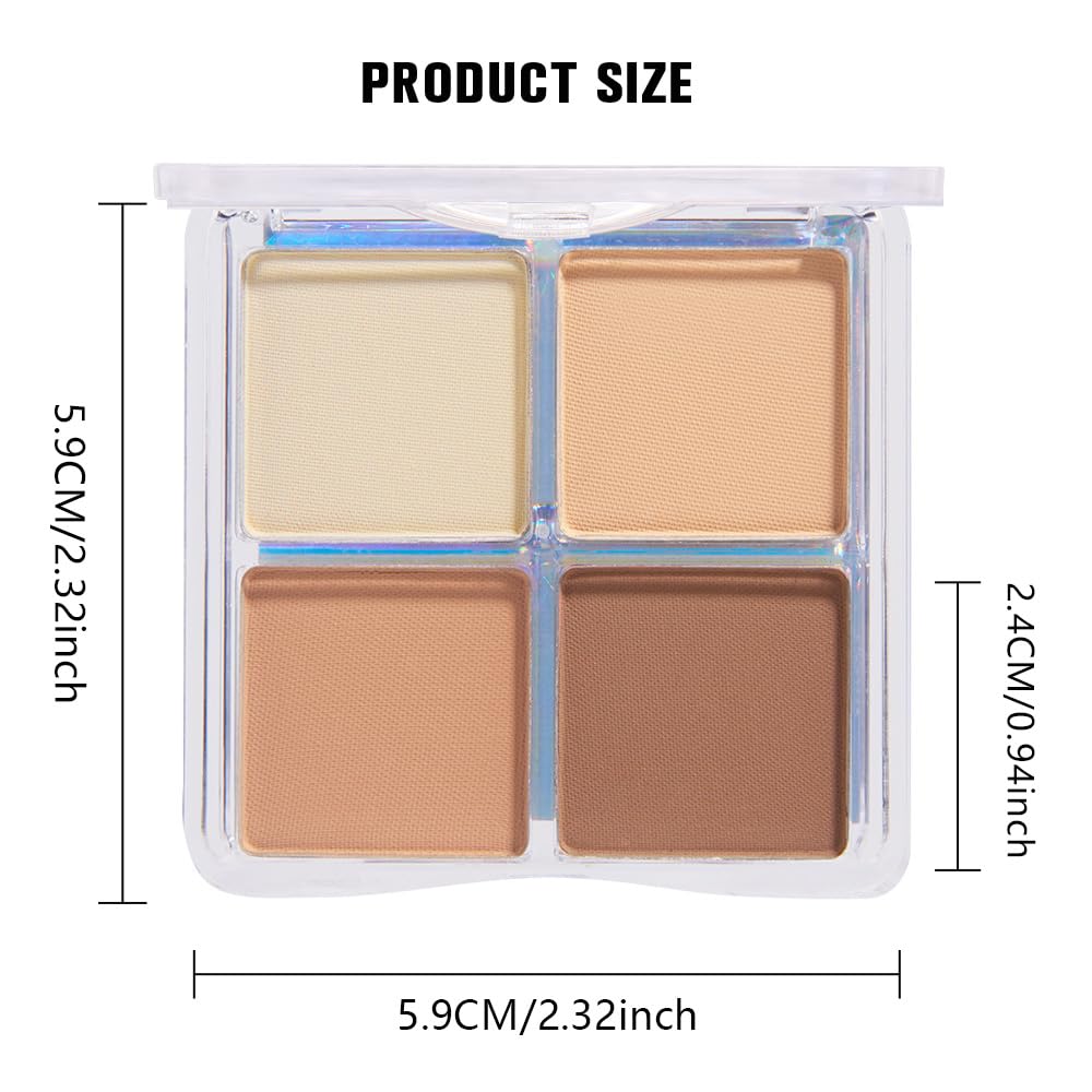 evpct Matte Smoky Nude Eyeshadow Quad Palette with brushes
