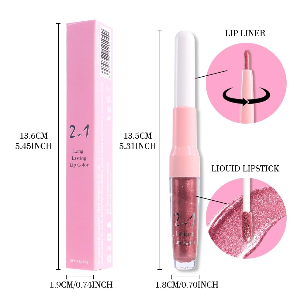 evpct Mauve Pink Lip Liner and Lipstick Combo Set in use