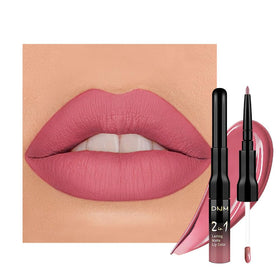 evpct Mauve Pink Lip Liner and Liquid Lipstick Set front view