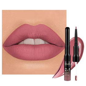 evpct Mauve Pink Lip Liner and Liquid Lipstick Set front view