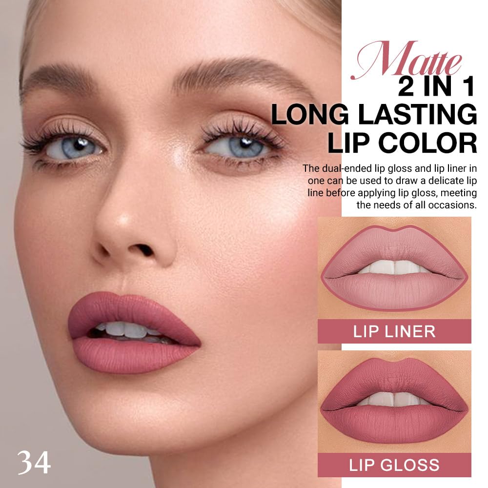 evpct Mauve Pink Lip Liner close-up showing dual heads