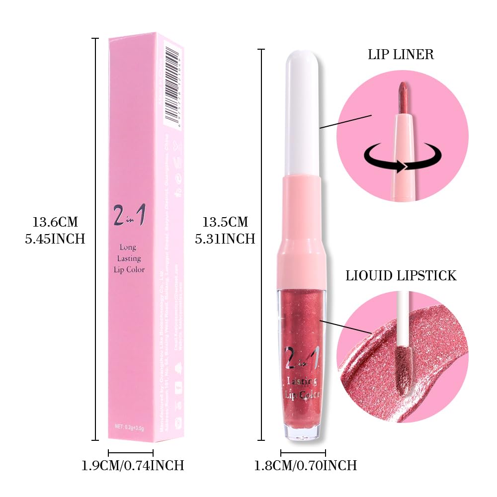 evpct Mauve Red Lip Liner and Lipstick Set swatches