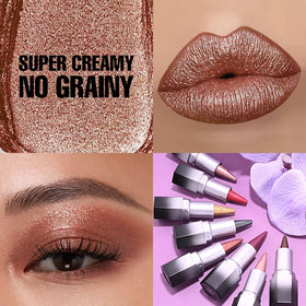 evpct metallic lipstick showing shimmery finish