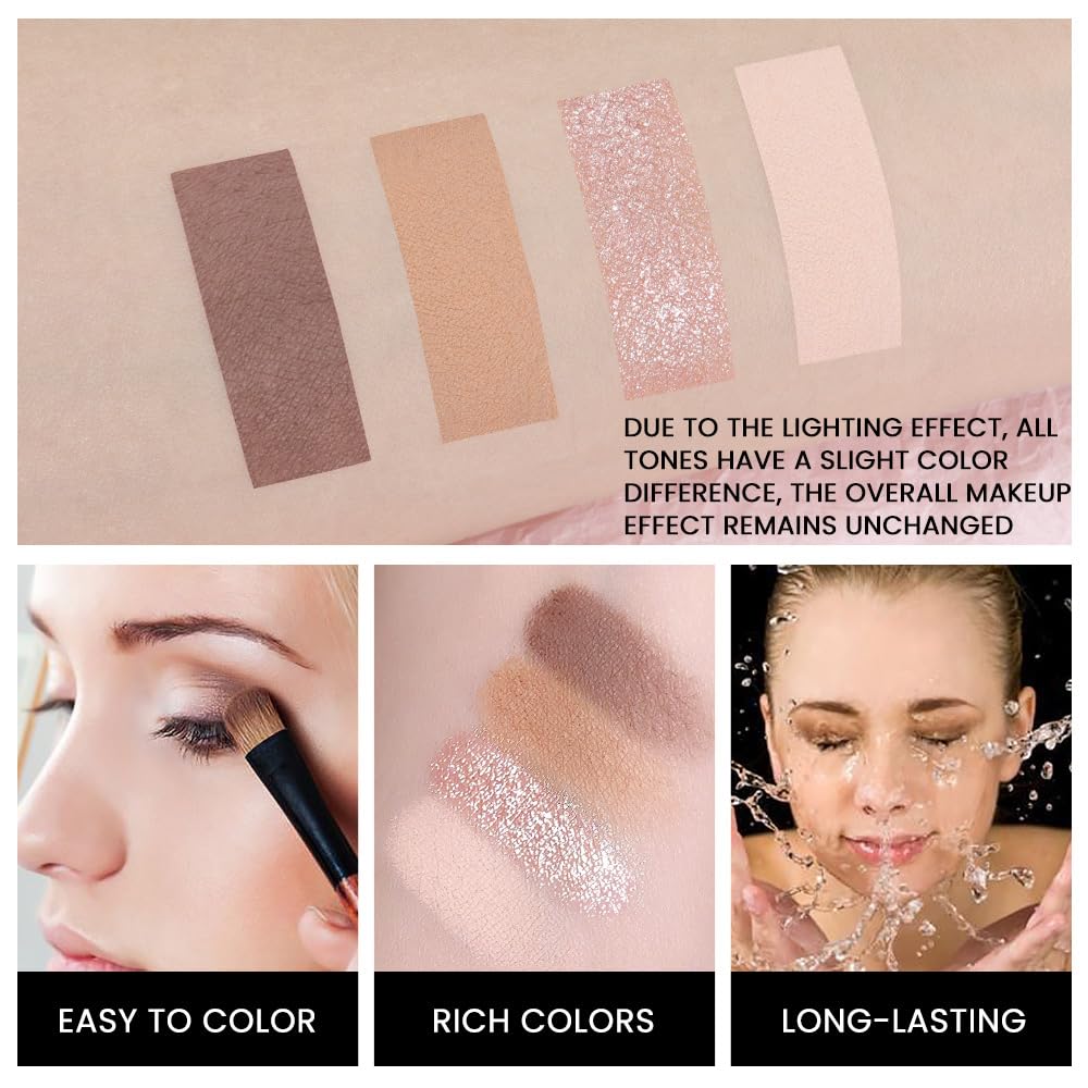 evpct Nude Brown Eyeshadow Quad Palette with applicator and packaging
