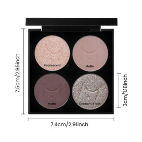 evpct Nude Eyeshadow Quad Palette displayed with other beauty products
