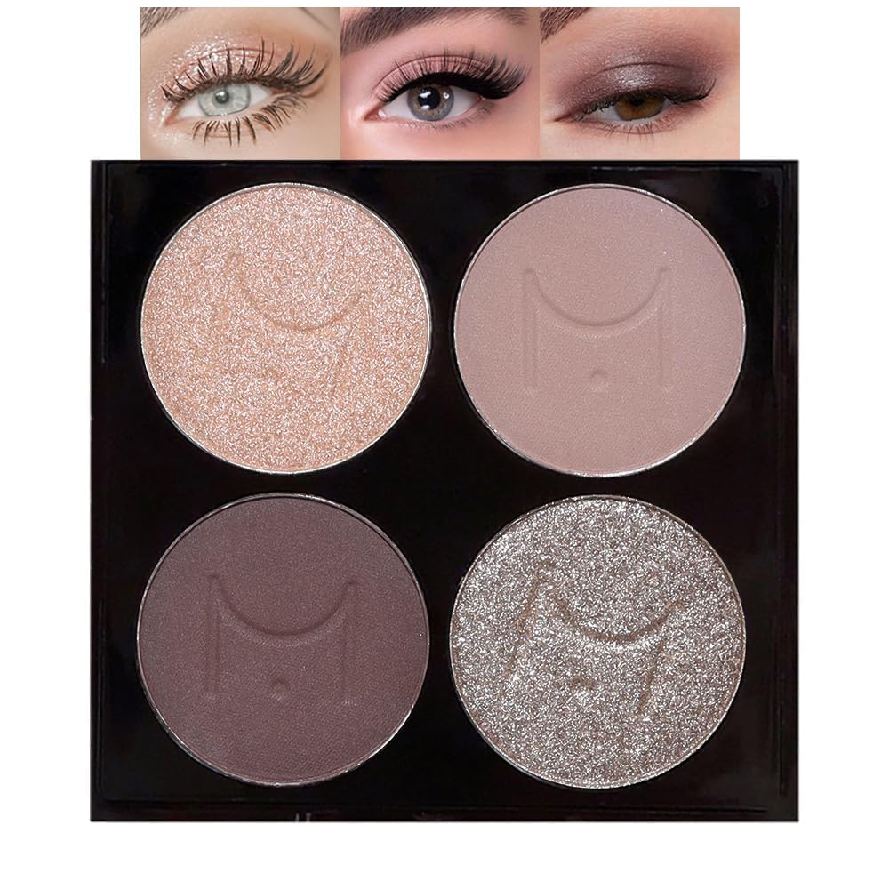 evpct Nude Eyeshadow Quad Palette front view with four shades
