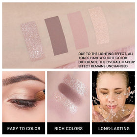 evpct Nude Eyeshadow Quad Palette in travel setting with makeup brushes