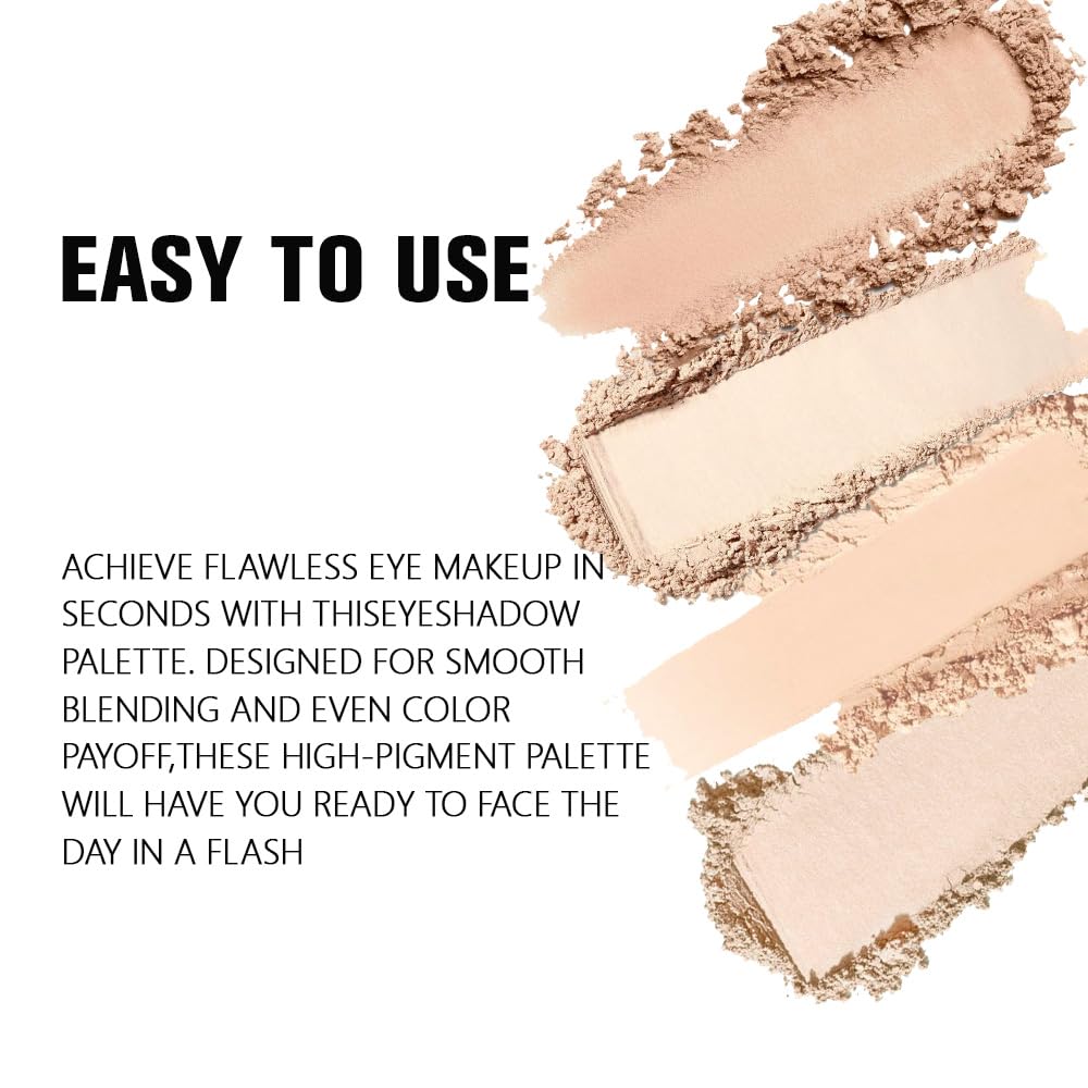 evpct Nude Eyeshadow Quad Palette on a vanity with makeup brushes