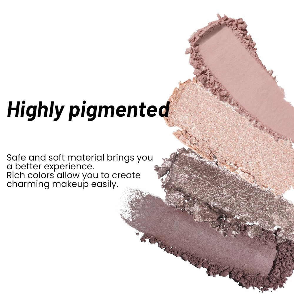 evpct Nude Eyeshadow Quad Palette with swatches of shades on skin