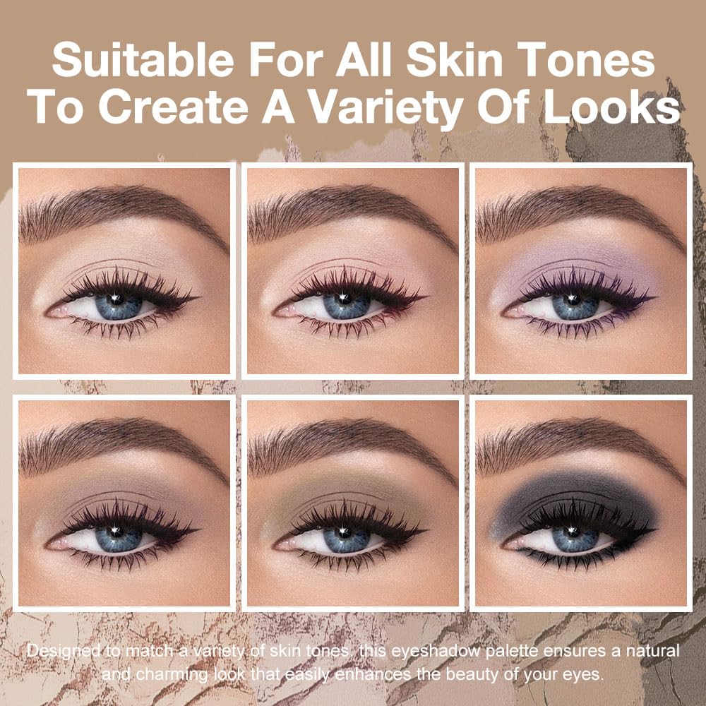 evpct Nude Smokey Eye Shadow Palette open showing built-in mirror