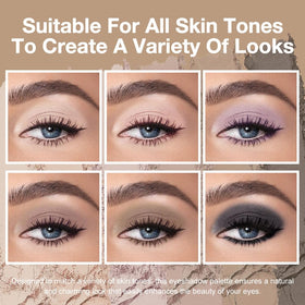 evpct Nude Smokey Eye Shadow Palette open showing built-in mirror
