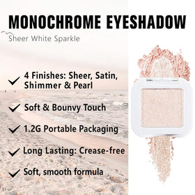 evpct Pear White Shimmer Eyeshadow Palette open showing colours