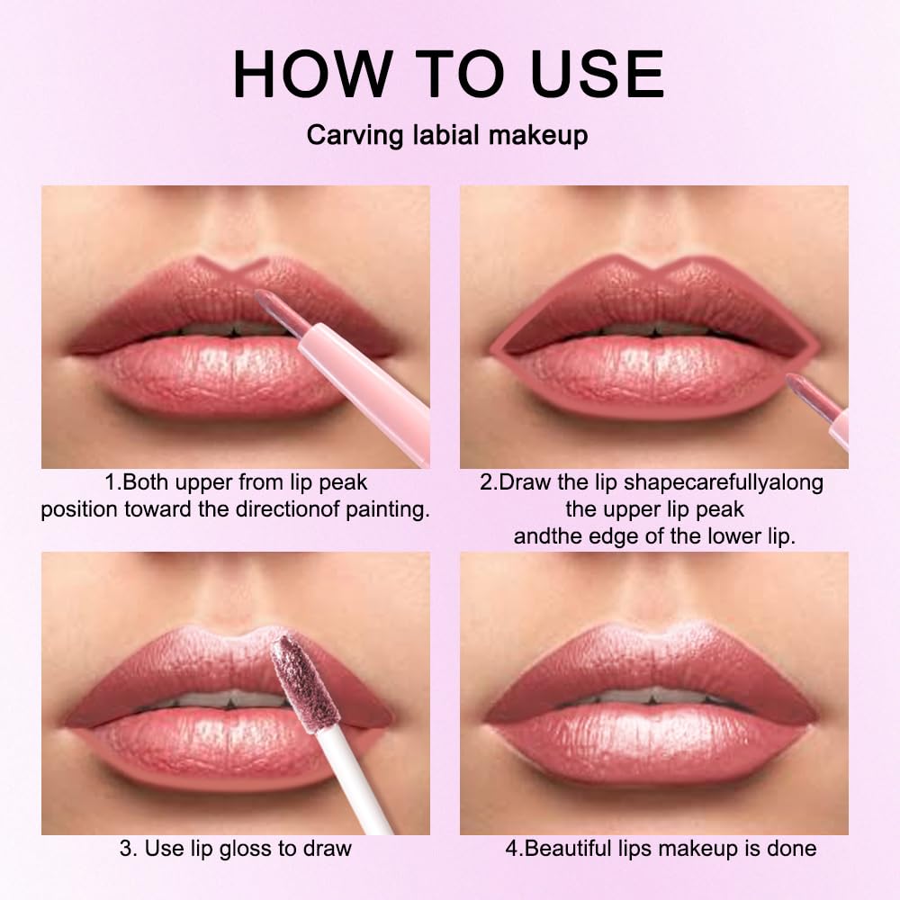 evpct Pine Red Lip Liner and Lipstick Combo in use on model