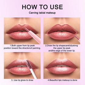 evpct Pine Red Lip Liner and Lipstick Combo in use on model