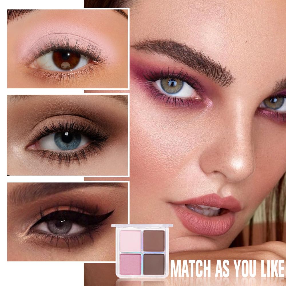 evpct Pink Powder Eyeshadow Quad Palette in makeup bag