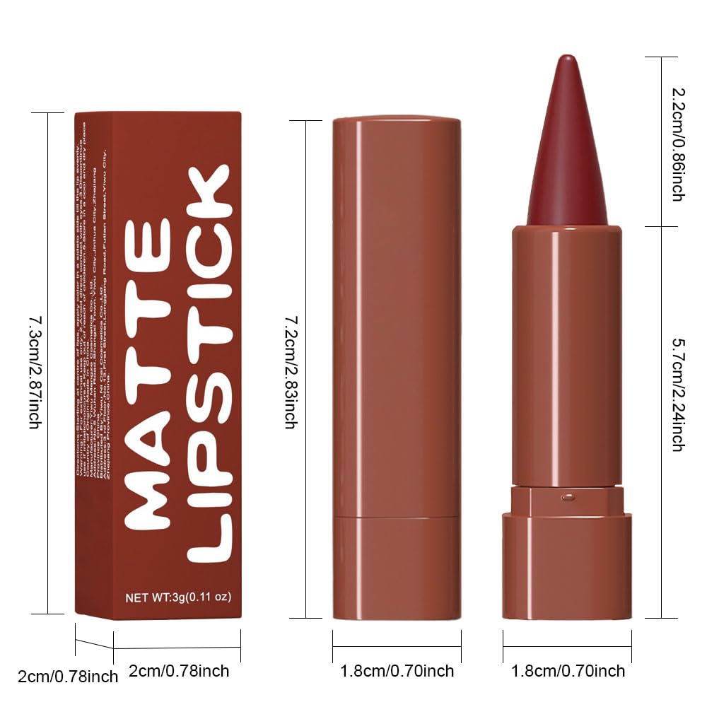 evpct Plum Red Gradient Matte Lipstick Crayon Set close-up of tip