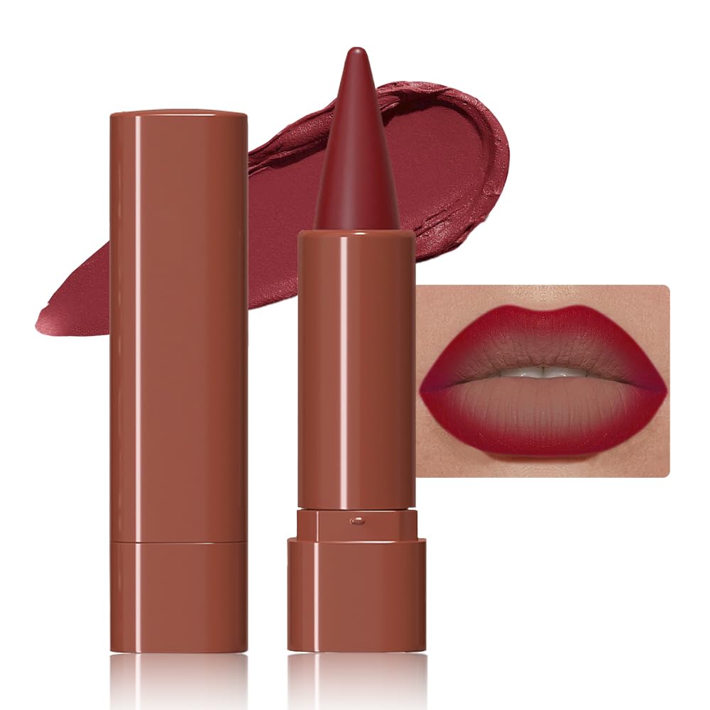 evpct Plum Red Gradient Matte Lipstick Crayon Set front view