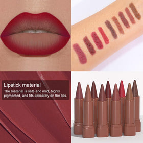 evpct Plum Red Gradient Matte Lipstick Crayon Set with packaging