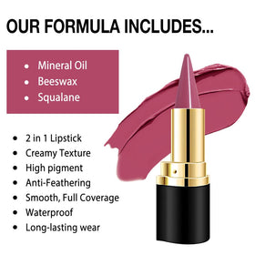 evpct Plum Rose Gradient Matte Lipstick swatch on skin
