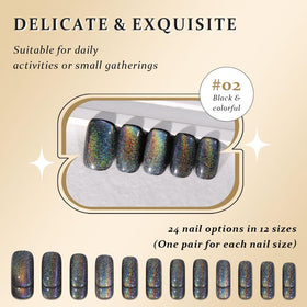 evpct press on nails with adhesive tabs and clean pad
