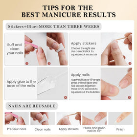evpct press on nails with glitter detail