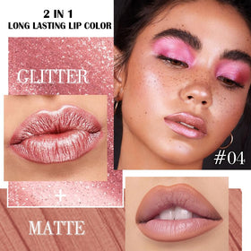 evpct Rose Gold Lip Liner and Liquid Lipstick Combo dual-ended design