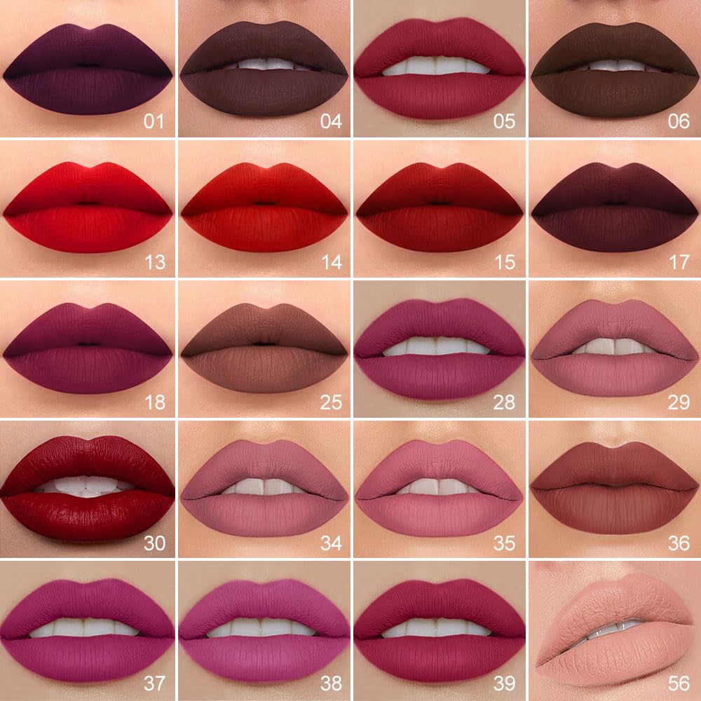 evpct Rose Matte Lip Liner and Liquid Lipstick Set application on lips