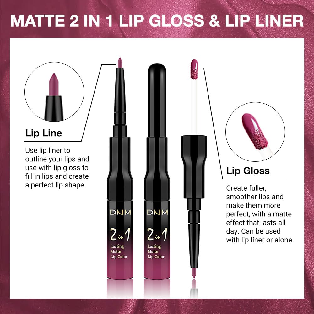 evpct Rose Matte Lip Liner and Liquid Lipstick Set packaging