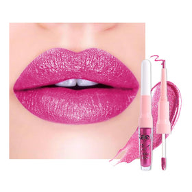 evpct Rose Metallic Glitter Lip Liner and Liquid Lipstick Combo front view