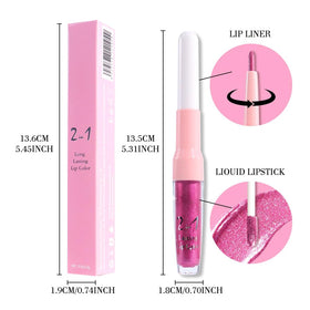 evpct Rose Metallic Glitter Lip Liner and Liquid Lipstick Combo swatches