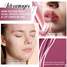 evpct Rose Plum Lip Liner and Liquid Lipstick Set packaging