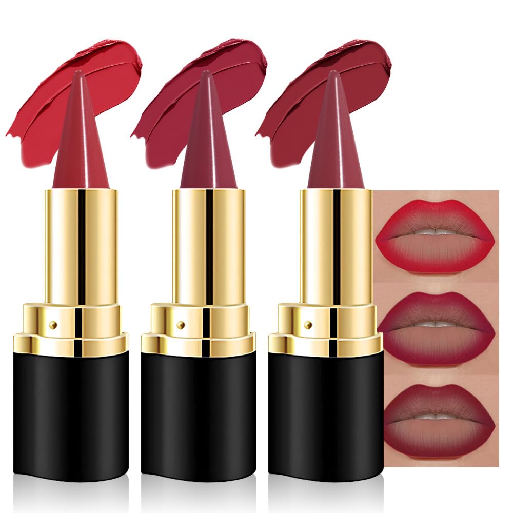 evpct Ruby Dark Wine Red Lipstick Crayon Set front view