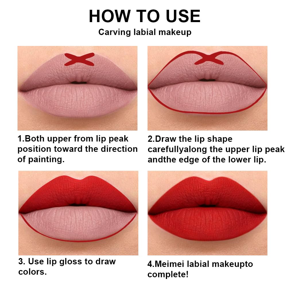 evpct Ruby Red Lip Liner application on lips