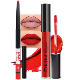 evpct Ruby Red Matte Lip Liner and Lipstick Set front view