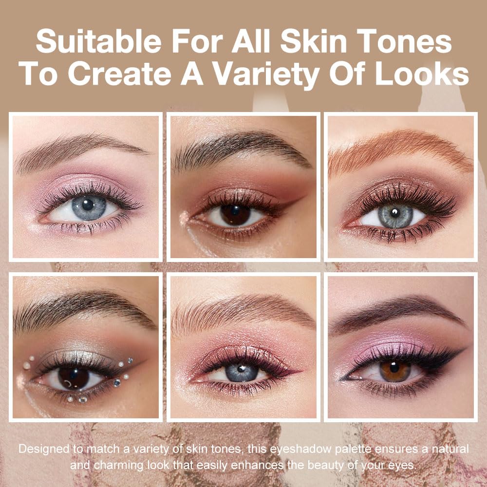 evpct Travel Eye Shadow Palette built-in mirror close-up
