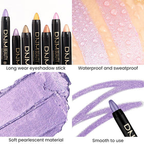 evpct Violet Shimmer Cream Eye Shadow Stick in use on model