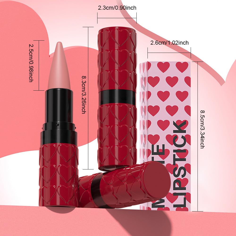 evpct Warm Pink Gradient Matte Lipstick variety of shades display