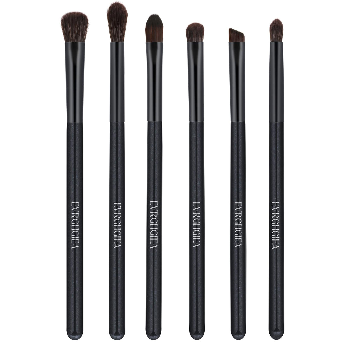 EVRCHGIEA Eye Makeup Brush Set 6 Pcs with wooden handles