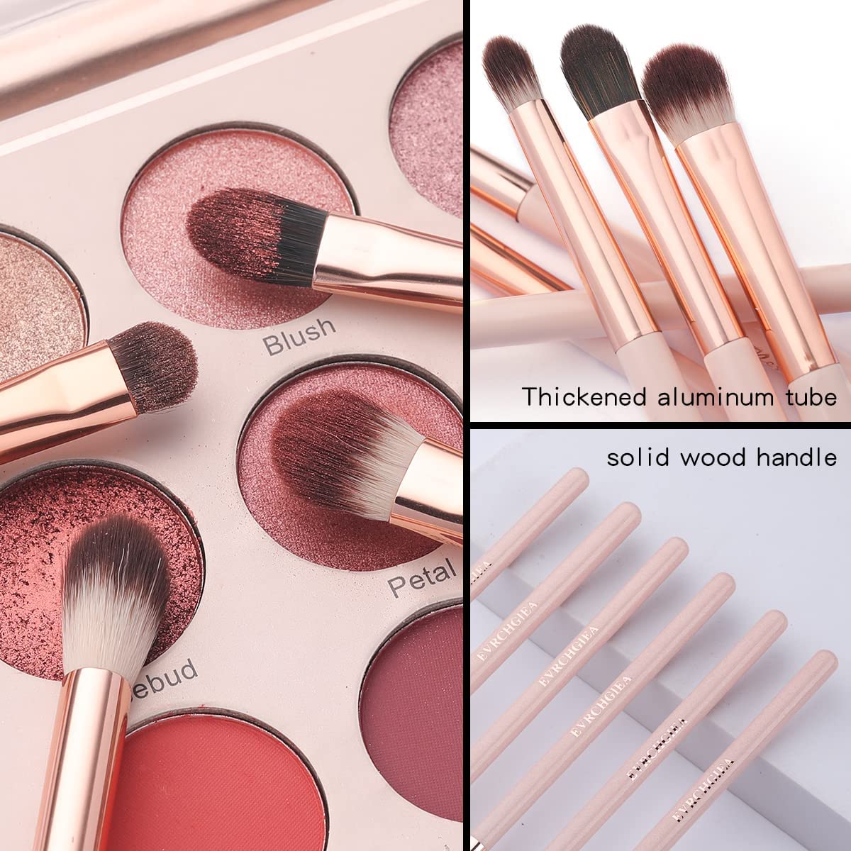 EVRCHGIEA wooden handle makeup brush side view