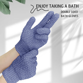 Evridwear Exfoliating Bath Gloves hanging loop detail