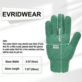 Evridwear Exfoliating Bath Gloves in use during a shower