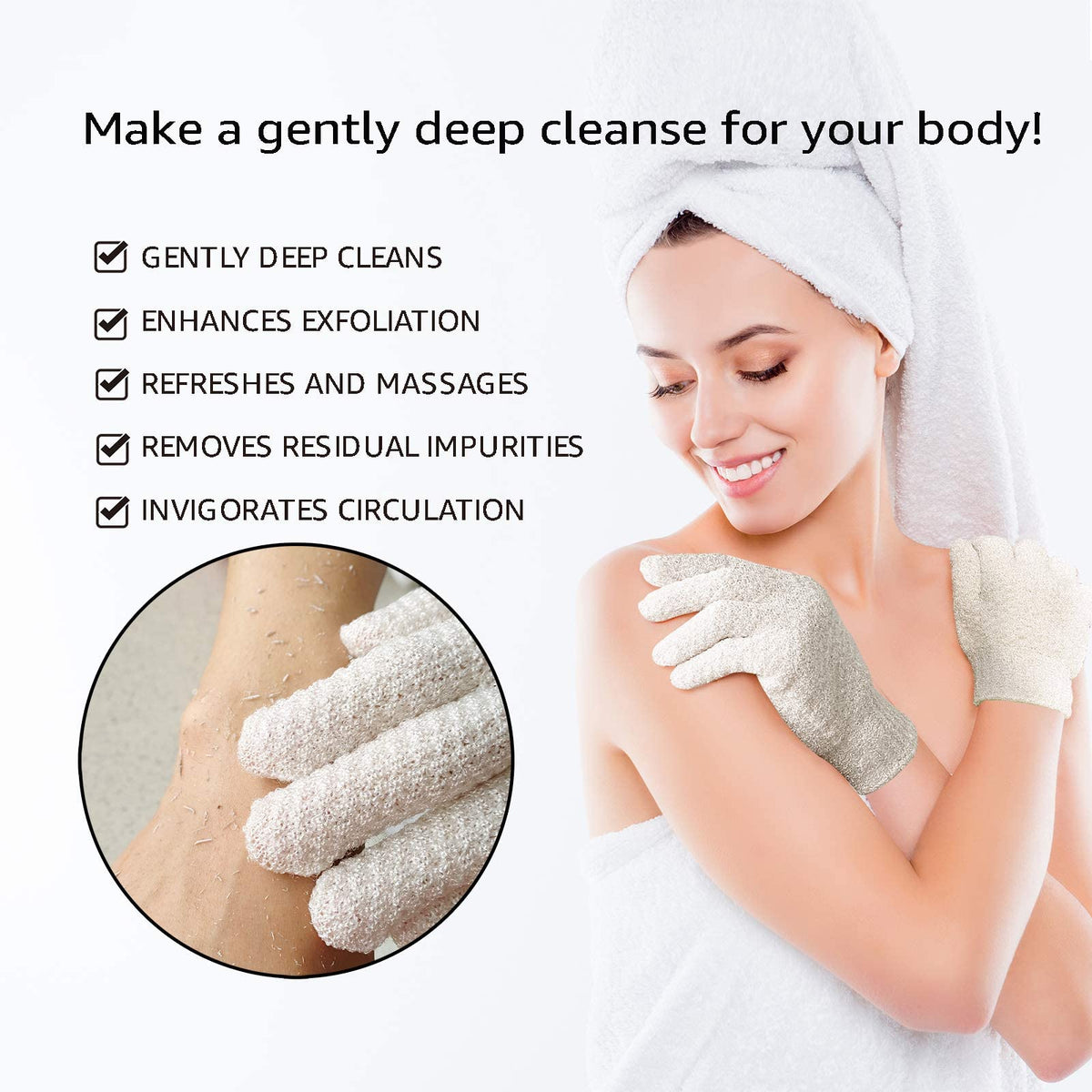 Evridwear Exfoliating Bath Gloves packaging