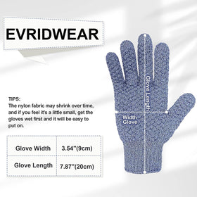 Evridwear Exfoliating Bath Gloves with bath products