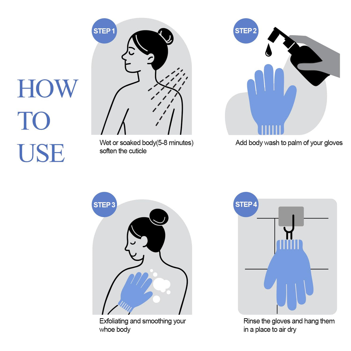 Evridwear Exfoliating Gloves in use during a shower