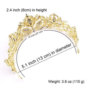Exacoo Gold Tiara placed on a decorative stand